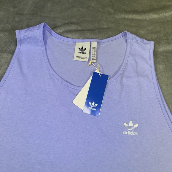 Adidas Mens 2XL Originals Essentials Embroidered Trefoil Tank Top Periwinkle XXL - Picture 3 of 10